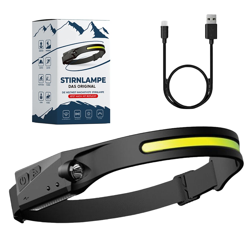 NovaLume Headlamp With COB LED, USB Battery And Sensor For Any Activity