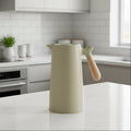 Carafe de vidrio de doble pared con mango de madera LuminaLux