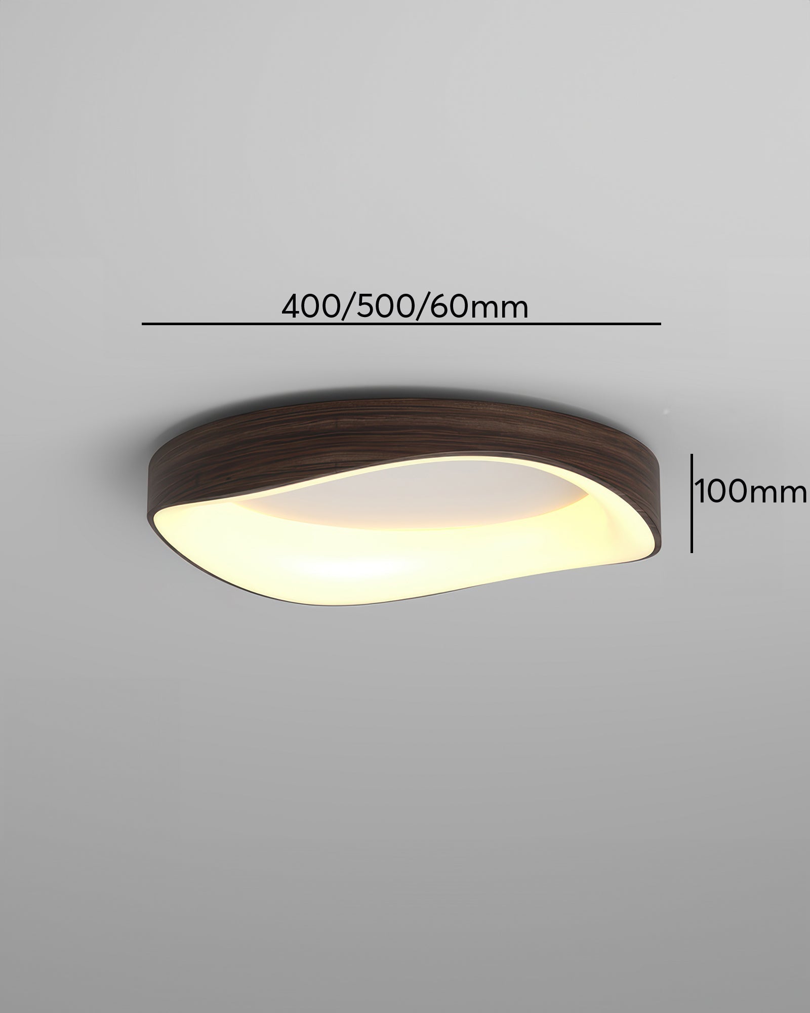 AstraNova Nordik Ahşap Doku LED Tavan Lambası Oturma ve Yatak Odaları için