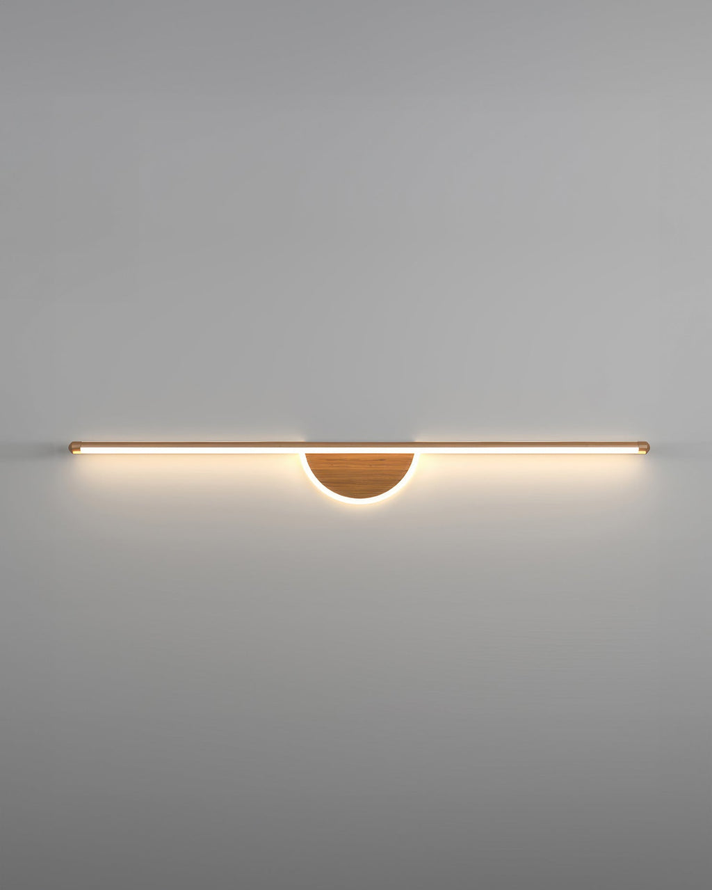 Applique murale SylvaArc en bois avec tube lumineux doux pour arrière-plans TV