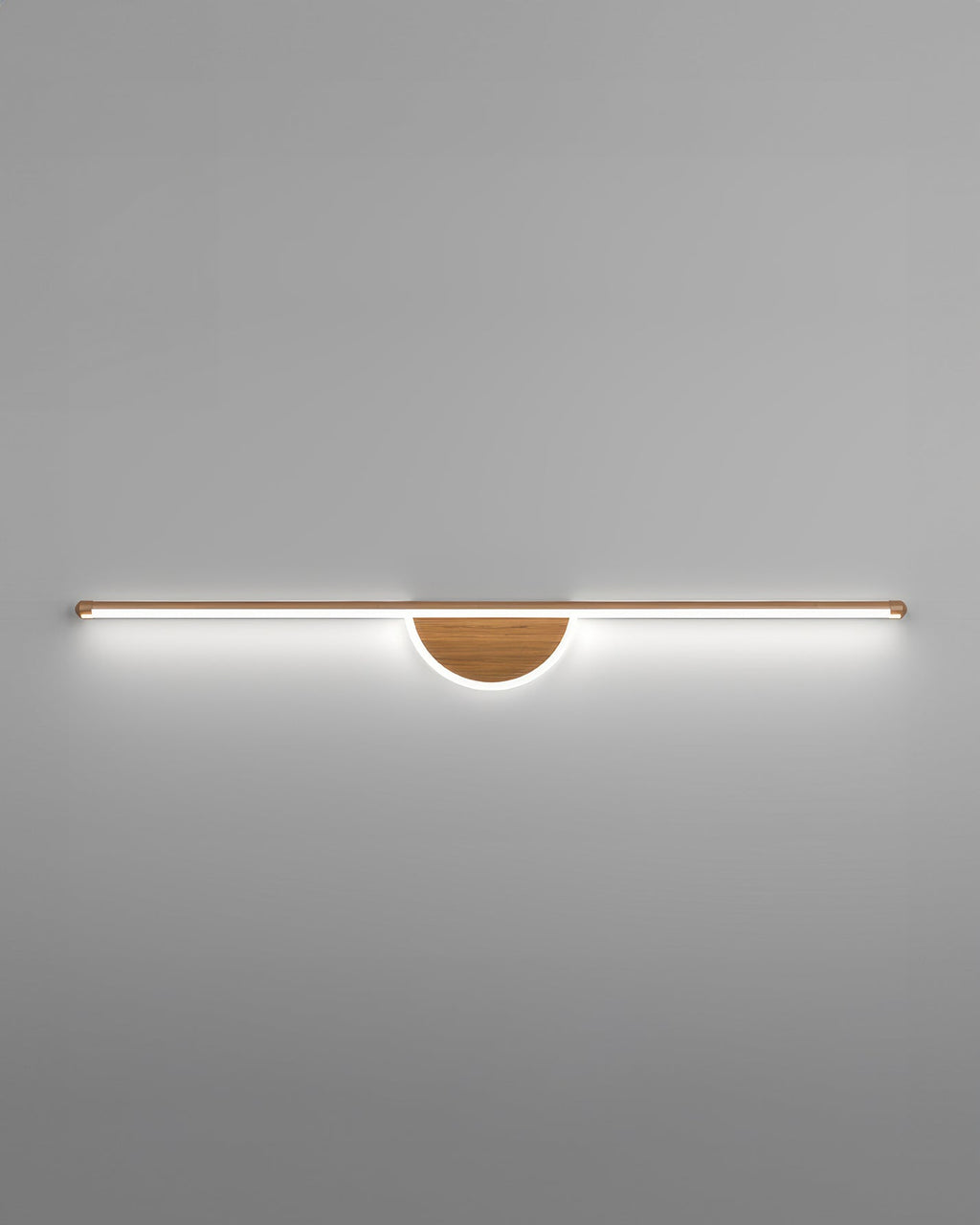 Applique murale SylvaArc en bois avec tube lumineux doux pour arrière-plans TV