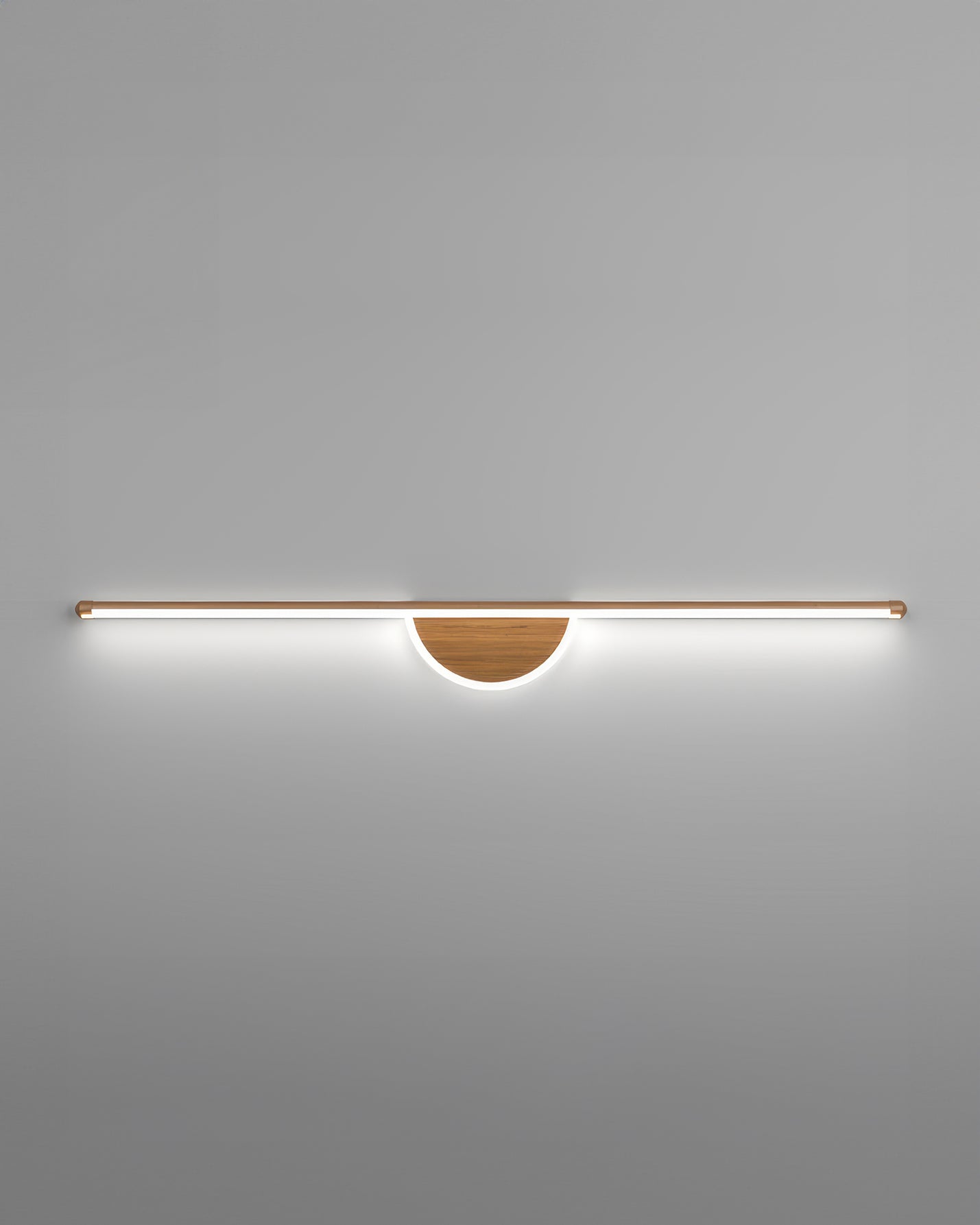Applique murale SylvaArc en bois avec tube lumineux doux pour arrière-plans TV