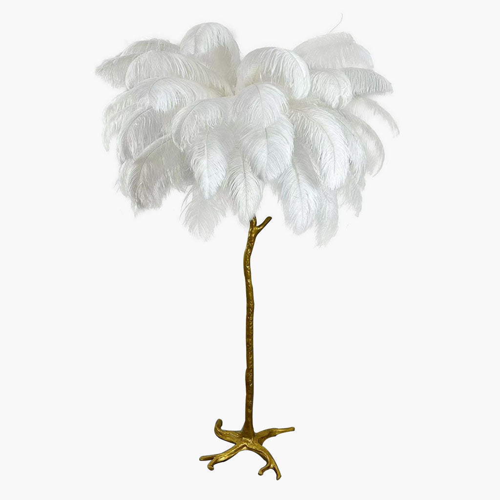Elegant Ostrich Feather Modern Floor Lamp For Living Room Decor