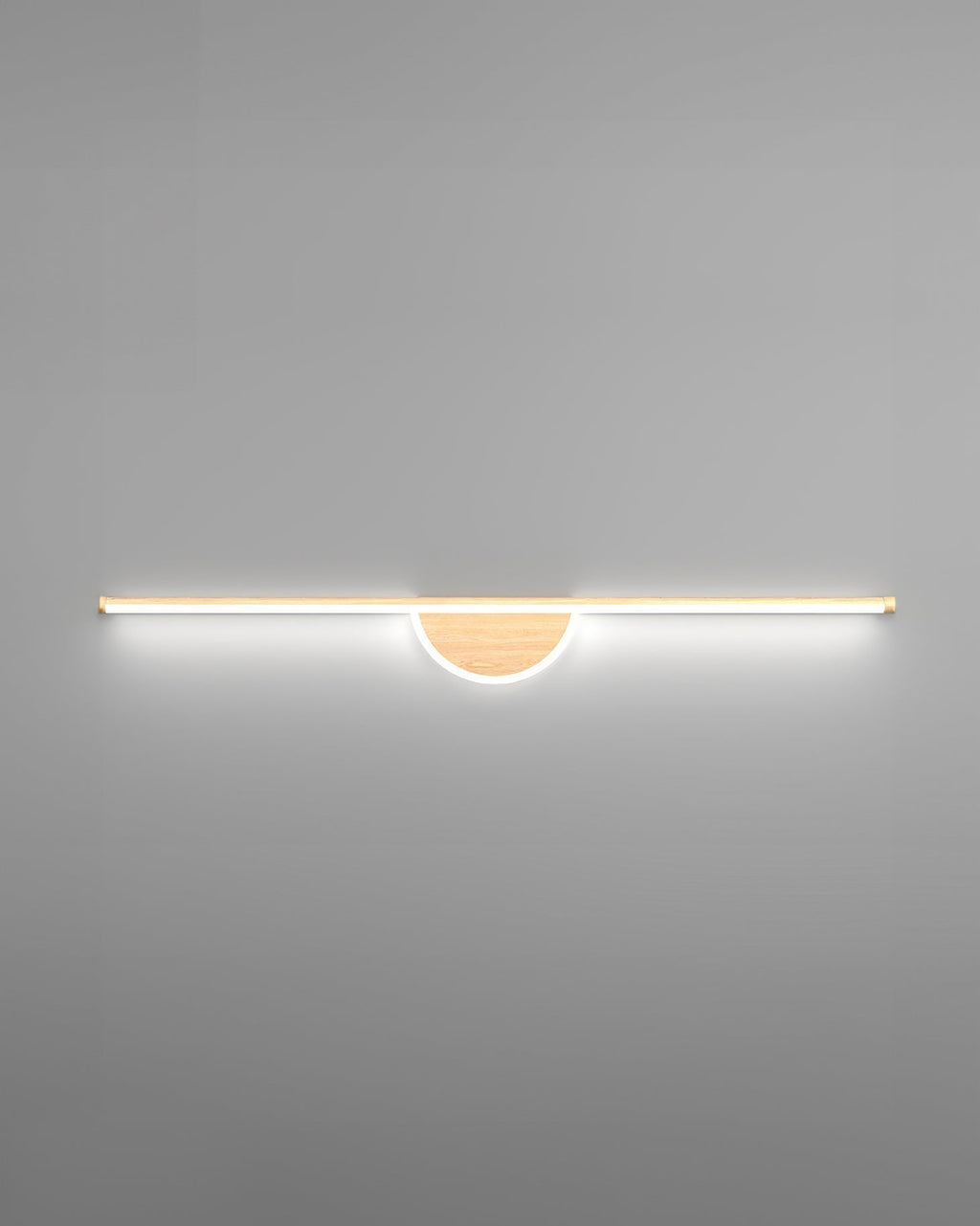 Applique murale SylvaArc en bois avec tube lumineux doux pour arrière-plans TV