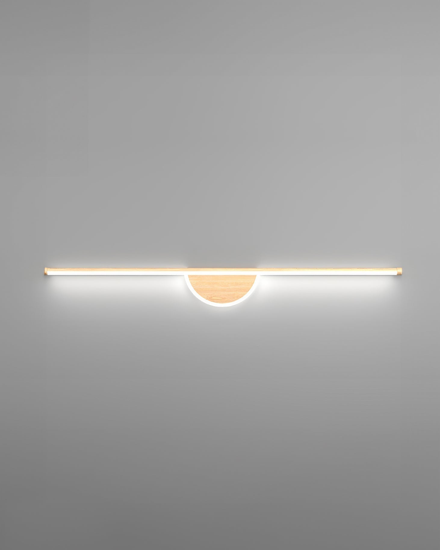 Applique murale SylvaArc en bois avec tube lumineux doux pour arrière-plans TV