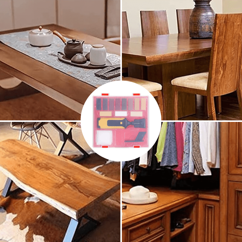 Set de Cera TimberMelt para Tonos de Color en Arañazos y Abolladuras en Madera con Bolígrafo Calefactor