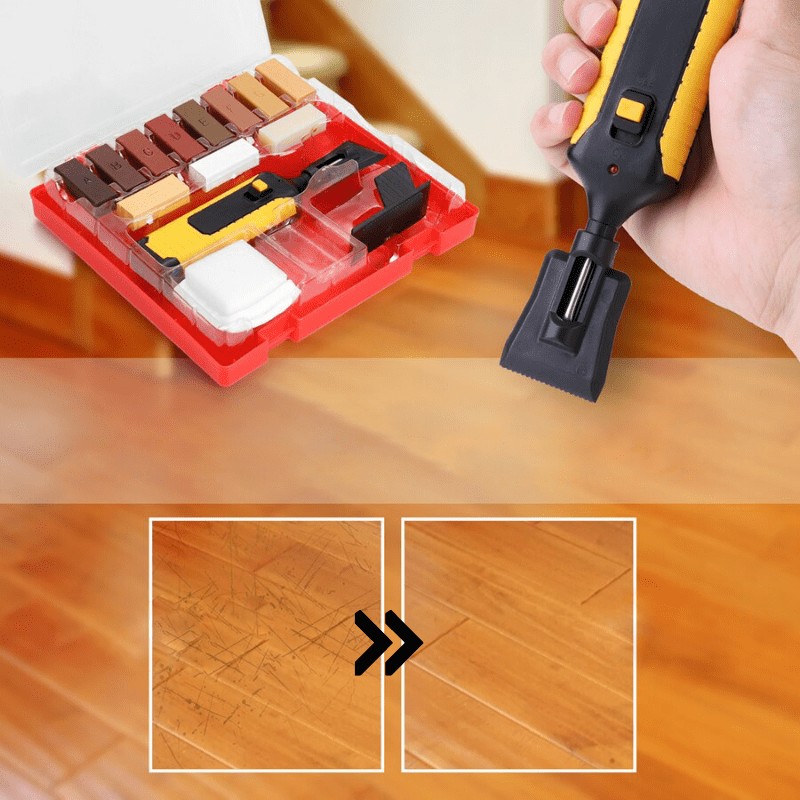 Set de Cera TimberMelt para Tonos de Color en Arañazos y Abolladuras en Madera con Bolígrafo Calefactor