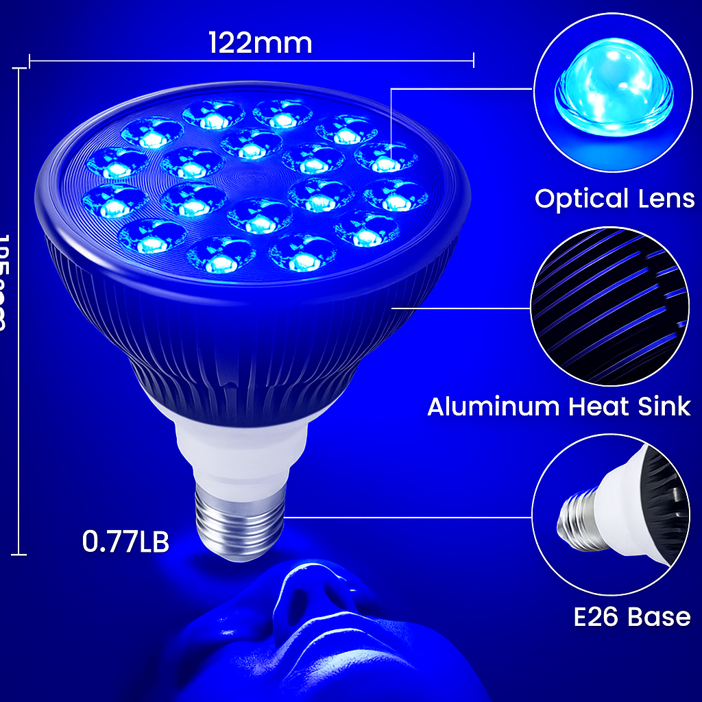Lampadina NovaGlow 460nm Luce Blu per la Pelle Uso Domestico Oggi
