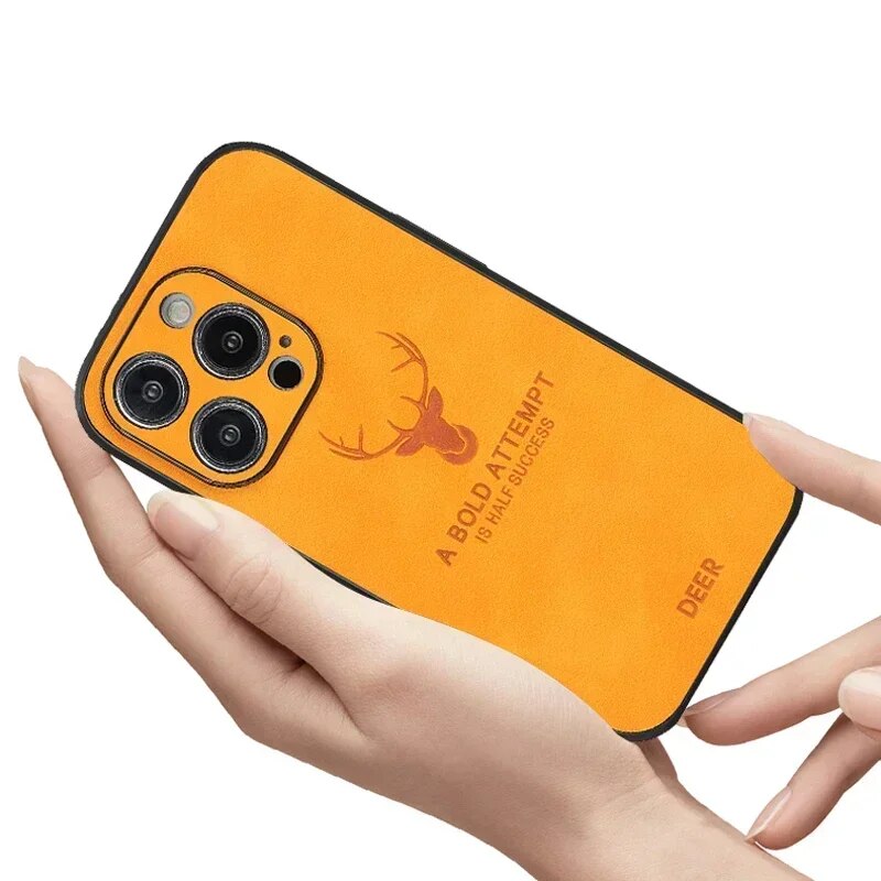 Funda para teléfono de cuero genuino con protección a prueba de golpes, delgada y estilizada